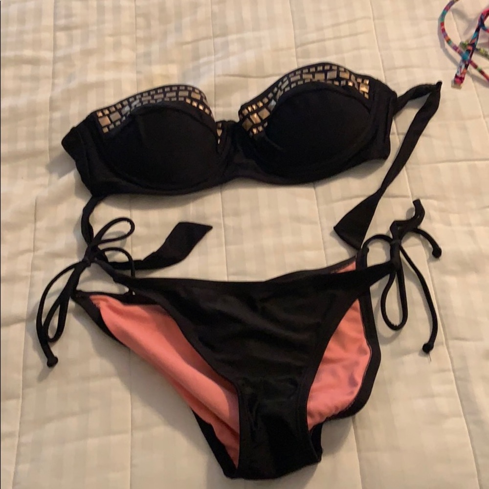 Black and gold swimsuit